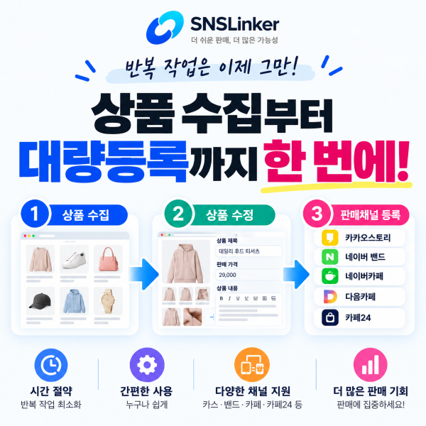 🚀 상품 수집부터 대량등록까지 한 번에 | SNSLinker 실제 사용방법